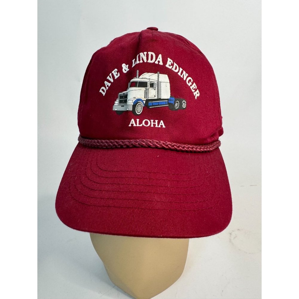 Four Seasons Aloha Vintage 18 Wheeler Trucker Cap OS Red Cotton